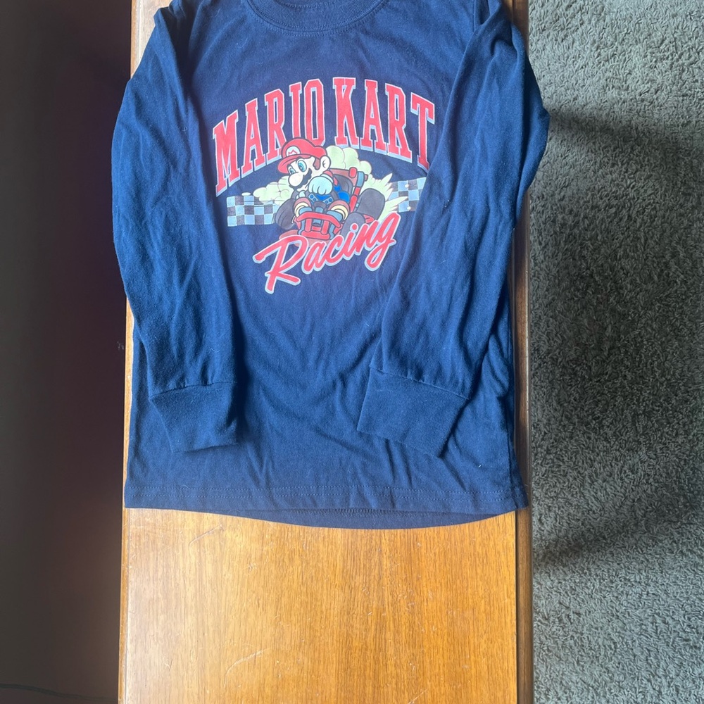 Mario Kart Racing Kids' Long Sleeve Tee - Blue